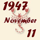 Skorpió, 1947. November 11