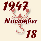 Skorpió, 1947. November 18