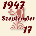 Szűz, 1947. Szeptember 17