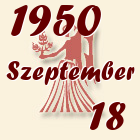 Szűz, 1950. Szeptember 18