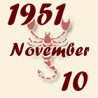 Skorpió, 1951. November 10