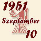 Szűz, 1951. Szeptember 10