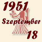 Szűz, 1951. Szeptember 18