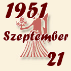 Szűz, 1951. Szeptember 21