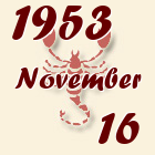 Skorpió, 1953. November 16