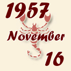 Skorpió, 1957. November 16