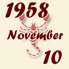 Skorpió, 1958. November 10