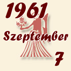 Szűz, 1961. Szeptember 7