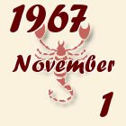 Skorpió, 1967. November 1