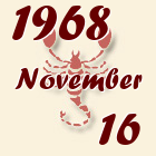 Skorpió, 1968. November 16
