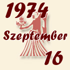 Szűz, 1974. Szeptember 16