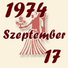 Szűz, 1974. Szeptember 17