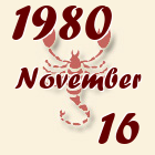 Skorpió, 1980. November 16