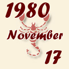 Skorpió, 1980. November 17