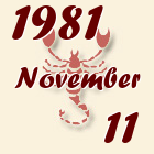 Skorpió, 1981. November 11