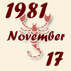 Skorpió, 1981. November 17