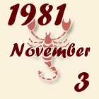 Skorpió, 1981. November 3