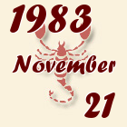 Skorpió, 1983. November 21