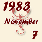Skorpió, 1983. November 7