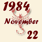 Skorpió, 1984. November 22