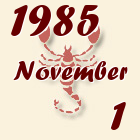 Skorpió, 1985. November 1