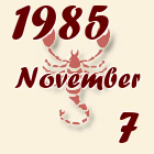 Skorpió, 1985. November 7