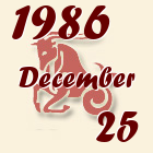 Bak, 1986. December 25