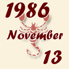 Skorpió, 1986. November 13