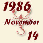 Skorpió, 1986. November 14