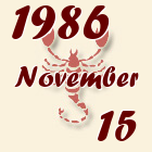 Skorpió, 1986. November 15