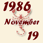 Skorpió, 1986. November 19