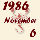Skorpió, 1986. November 6