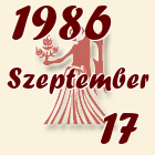 Szűz, 1986. Szeptember 17