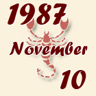 Skorpió, 1987. November 10