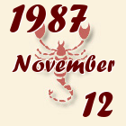 Skorpió, 1987. November 12