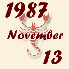 Skorpió, 1987. November 13
