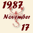 Skorpió, 1987. November 17