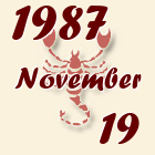 Skorpió, 1987. November 19