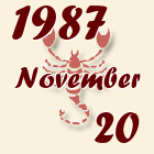 Skorpió, 1987. November 20
