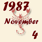 Skorpió, 1987. November 4