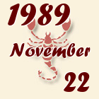 Skorpió, 1989. November 22