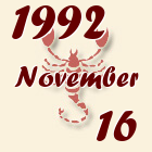 Skorpió, 1992. November 16