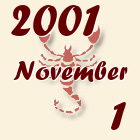 Skorpió, 2001. November 1