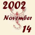 Skorpió, 2002. November 14