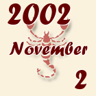 Skorpió, 2002. November 2