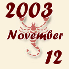 Skorpió, 2003. November 12