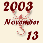 Skorpió, 2003. November 13