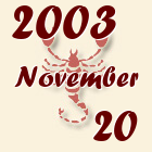Skorpió, 2003. November 20
