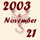 Skorpió, 2003. November 21