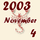 Skorpió, 2003. November 4